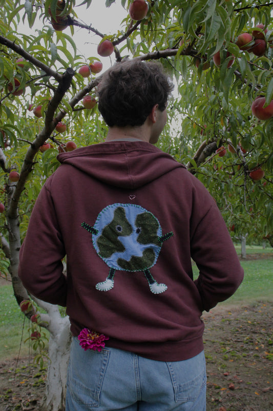 Take Care of the Earth Zip Up- L