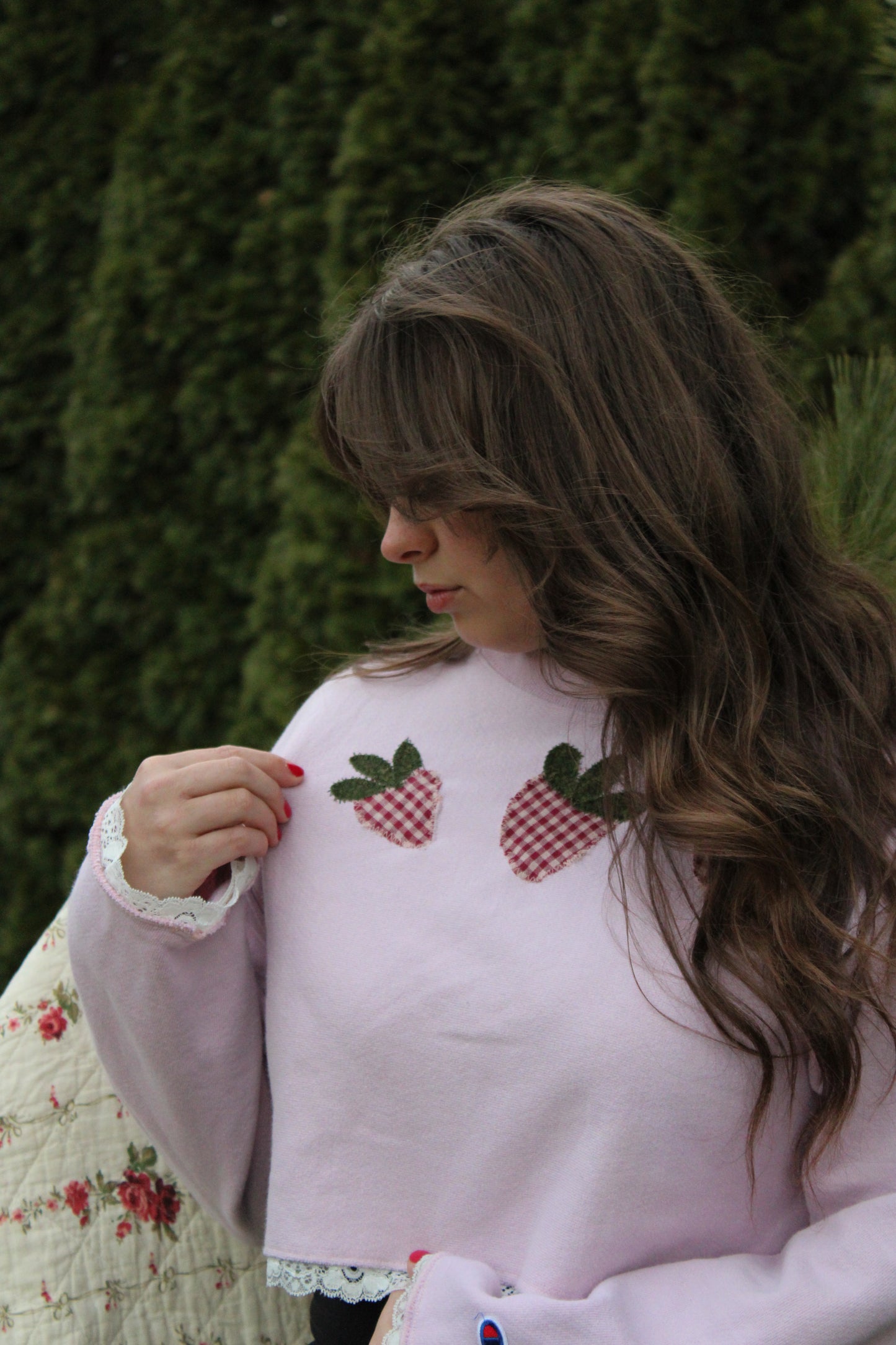 Berry Patch Cropped Sweatshirt-S