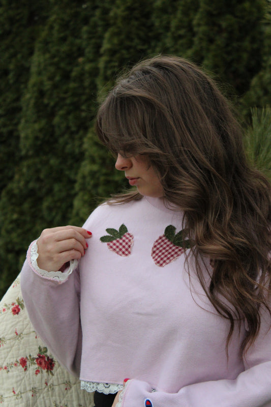 Berry Patch Cropped Sweatshirt-S