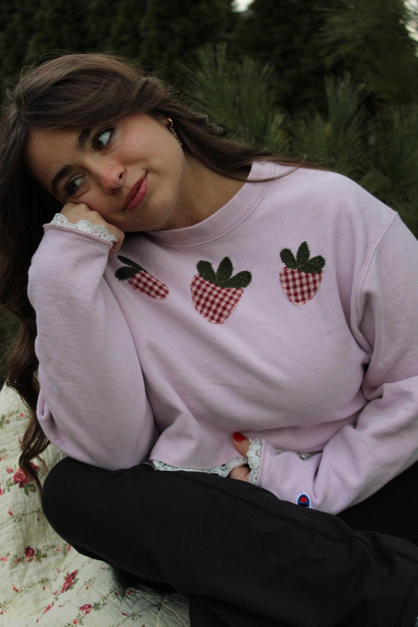 Berry Patch Cropped Sweatshirt-S