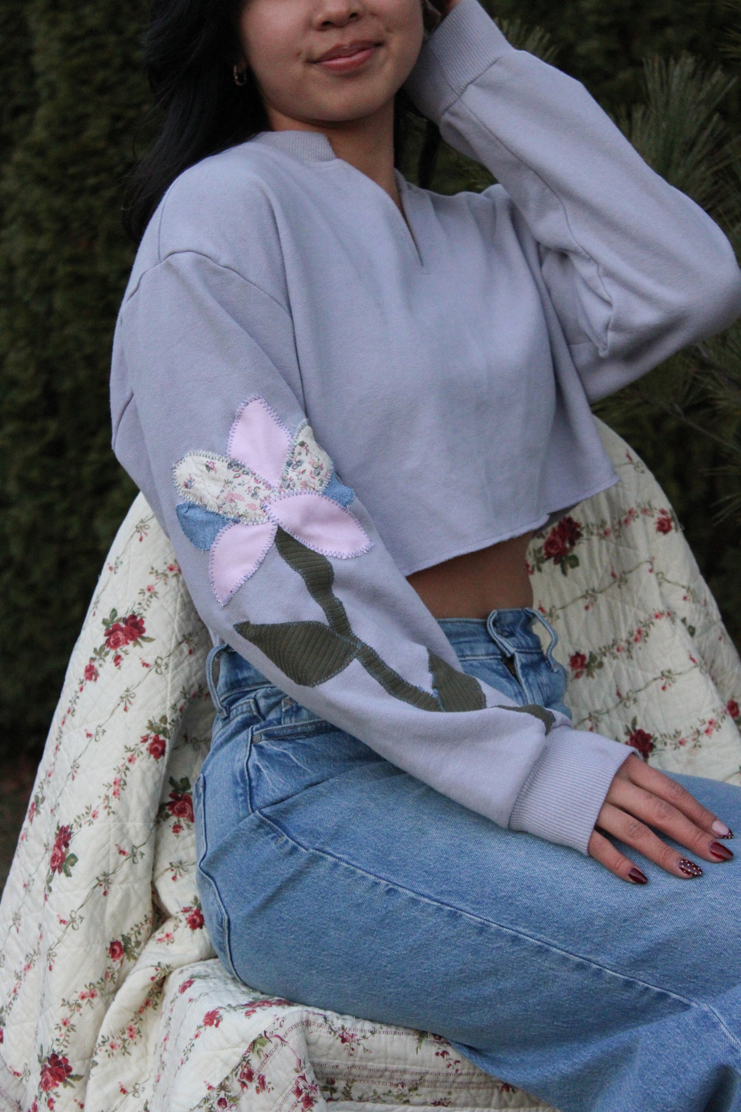 Bloom Cropped Sweatshirt-S