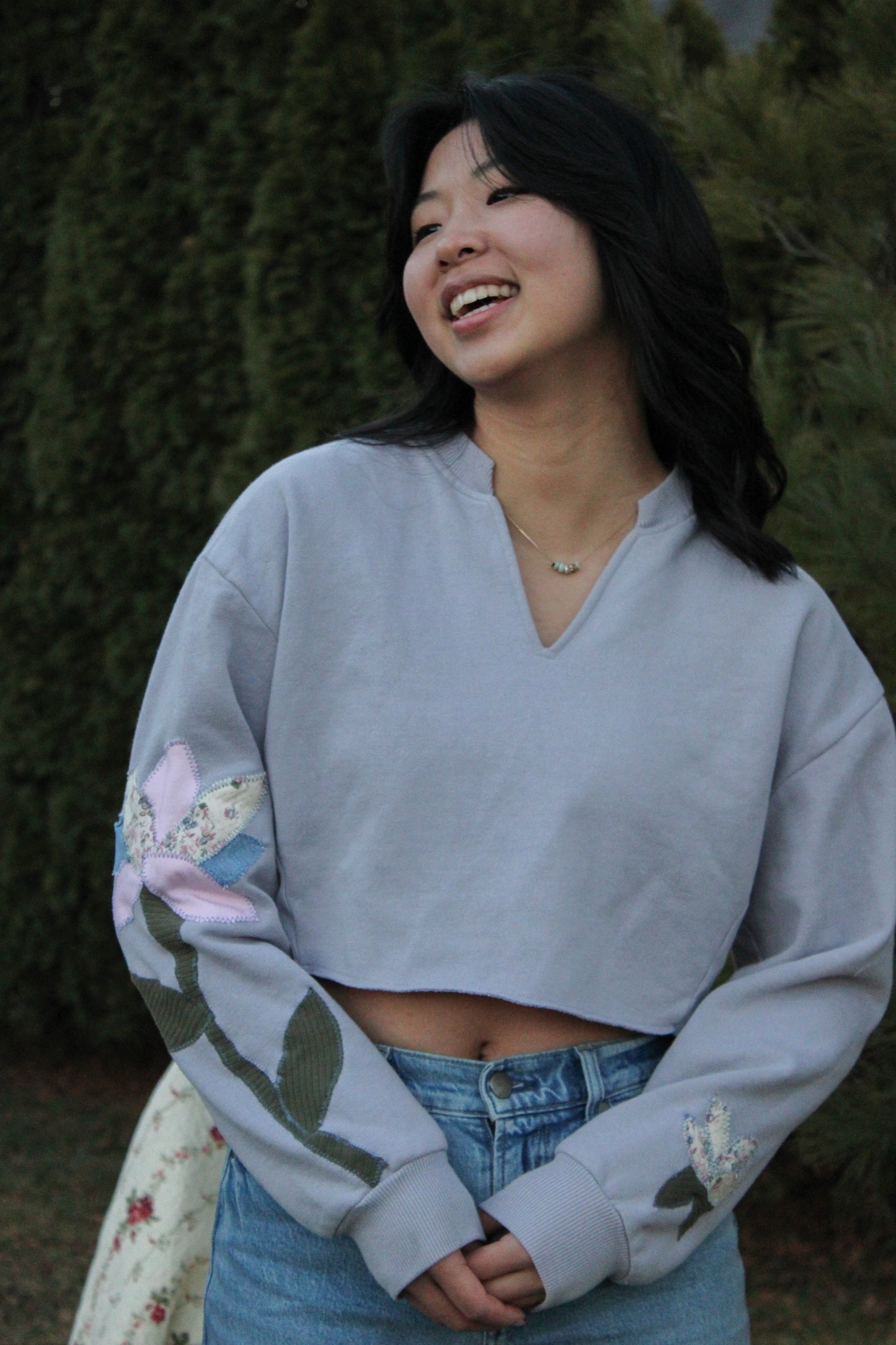 Bloom Cropped Sweatshirt-S