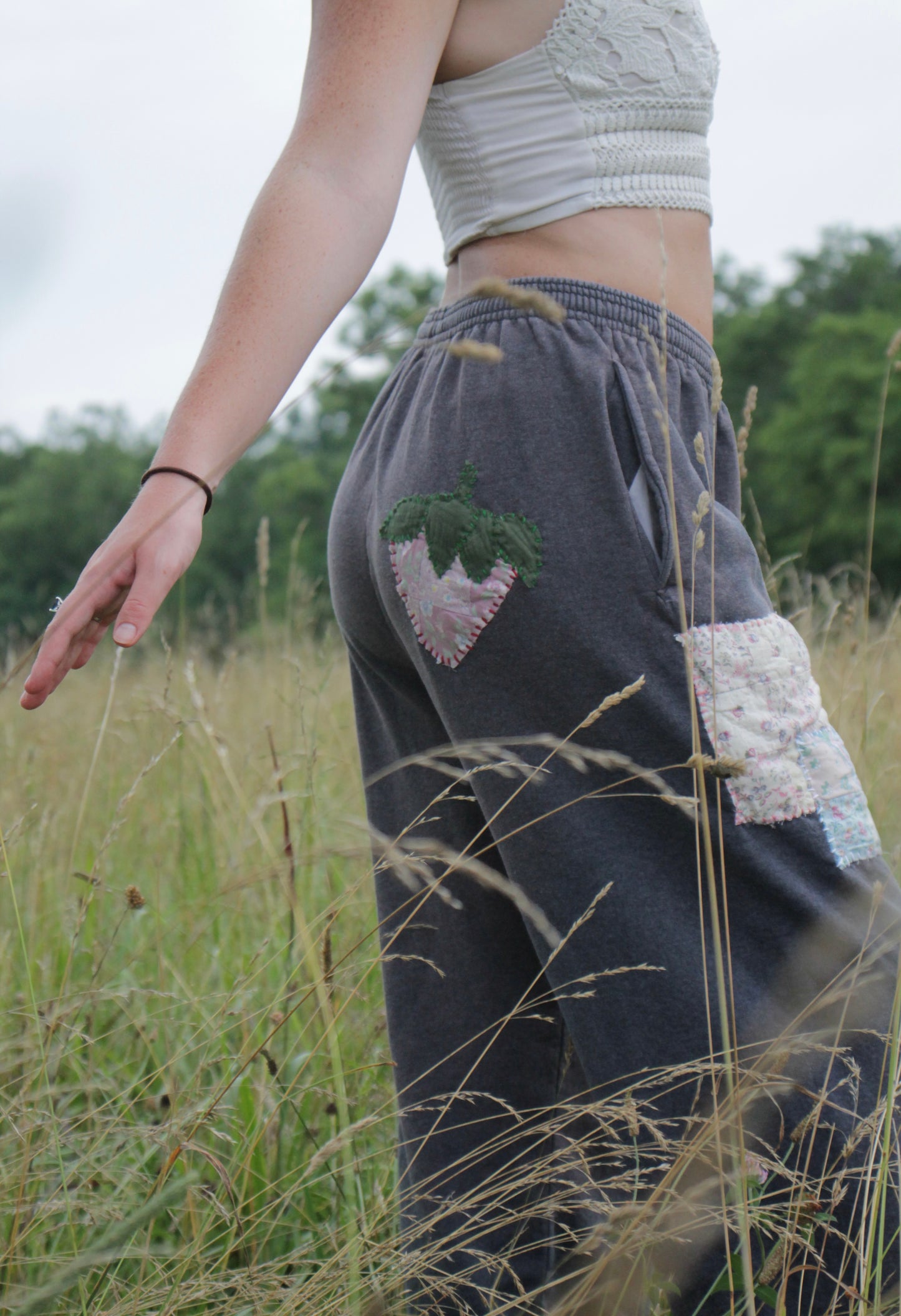 Quilted Strawberry Sweatpants- Sold Out